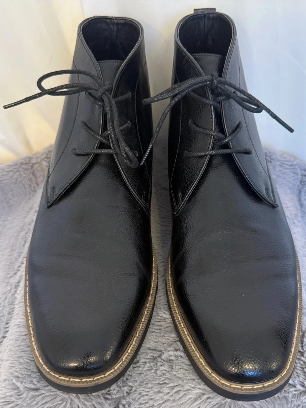 Sonoma Goods For Life Ledger Mens Chukka Boots Black Faux Leather Size 11 M NEW